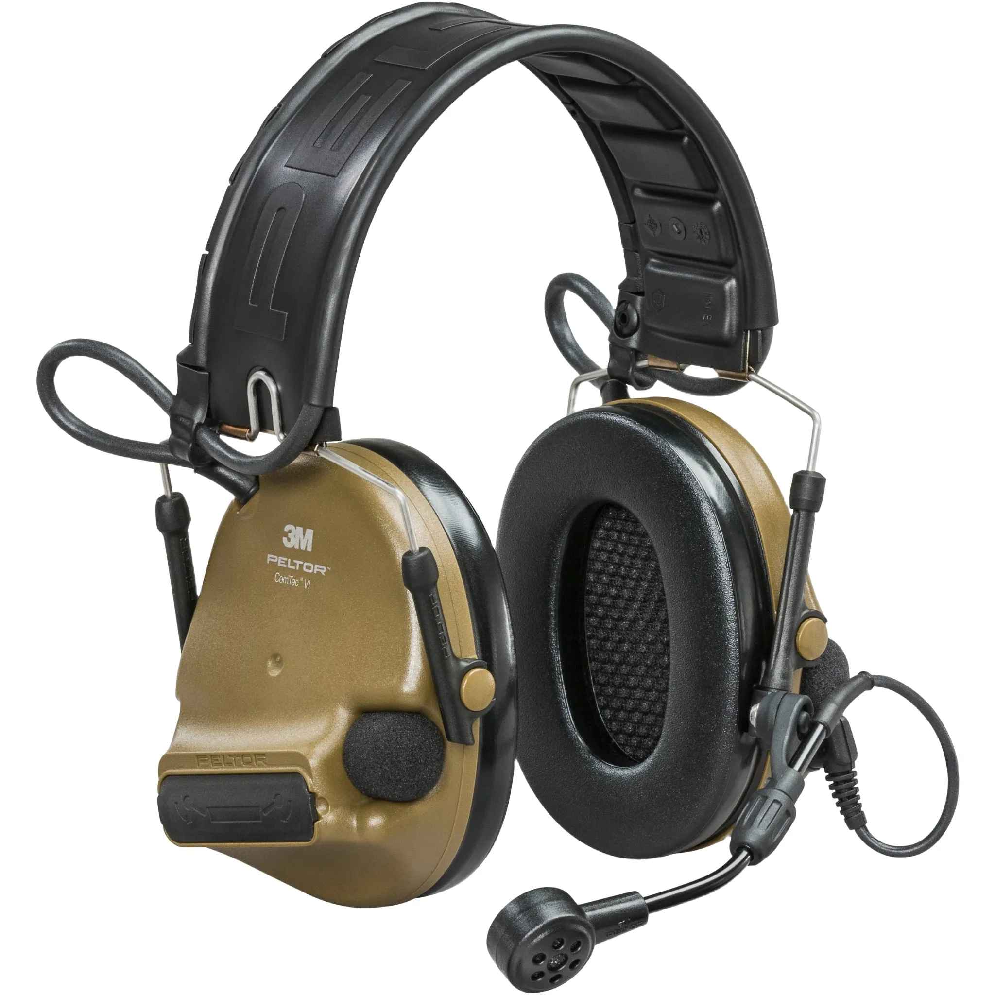 3M PELTOR MT20H682FB-09N CYS ComTac VI NIB Hearing Defender, Headband w/ included ARC, Coyote Brown, 1 Each