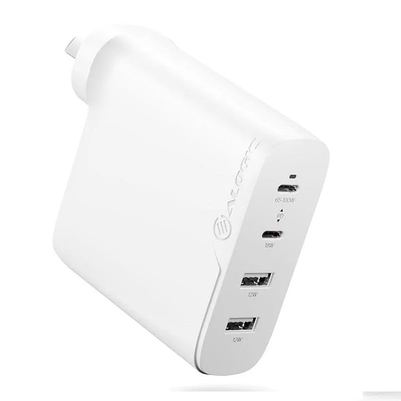 Alogic Rapid Power 4 Port 100W GaN USB-C & USB-A Wall Charger