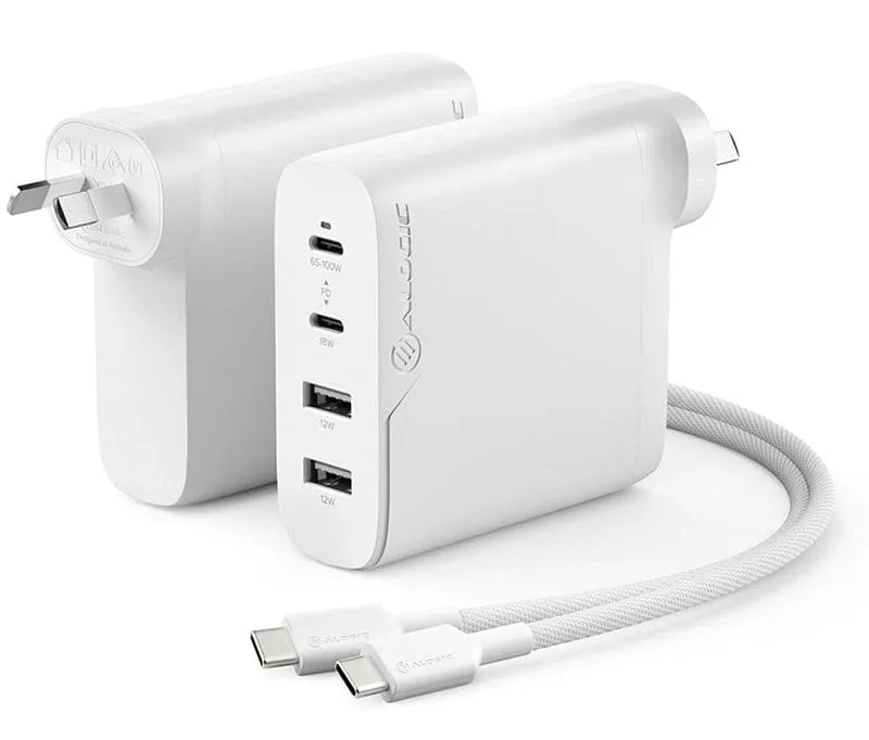 Alogic Rapid Power 4 Port 100W GaN USB-C & USB-A Wall Charger