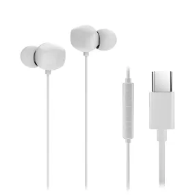 AMZER USB-C/Type-C Interface in Ear Wired Mega Bass Earphone with Mic - White