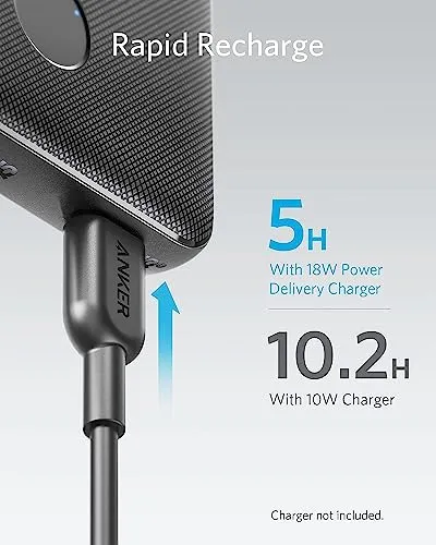 Anker Portable Charger, USB-C PortableCharger 10000mAh with 20W Power Delivery, 523 Power Bank (PowerCore Slim 10K PD) for iPhone 14/13/12 Series, S10, Pixel 4 and More (Black)