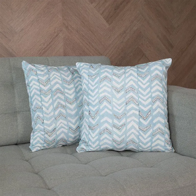 Arrow Stripe Cushion cover (Blue) - Set Of Two