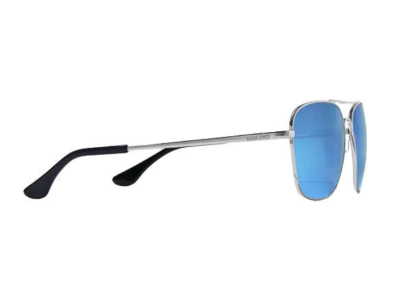 Bajio Sunglasses Snipes Silver Gloss Frame Blue Glass Lenses