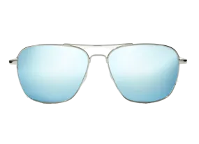 Bajio Sunglasses Snipes Silver Gloss Frame Blue Glass Lenses