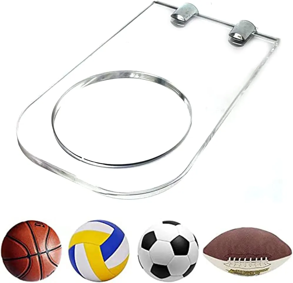 Ball Holder Display Rack Acrylic Wall Mount Ball Hanger Shelf for Soccer Basketball Volleyball Rugby Football (2-PACK)