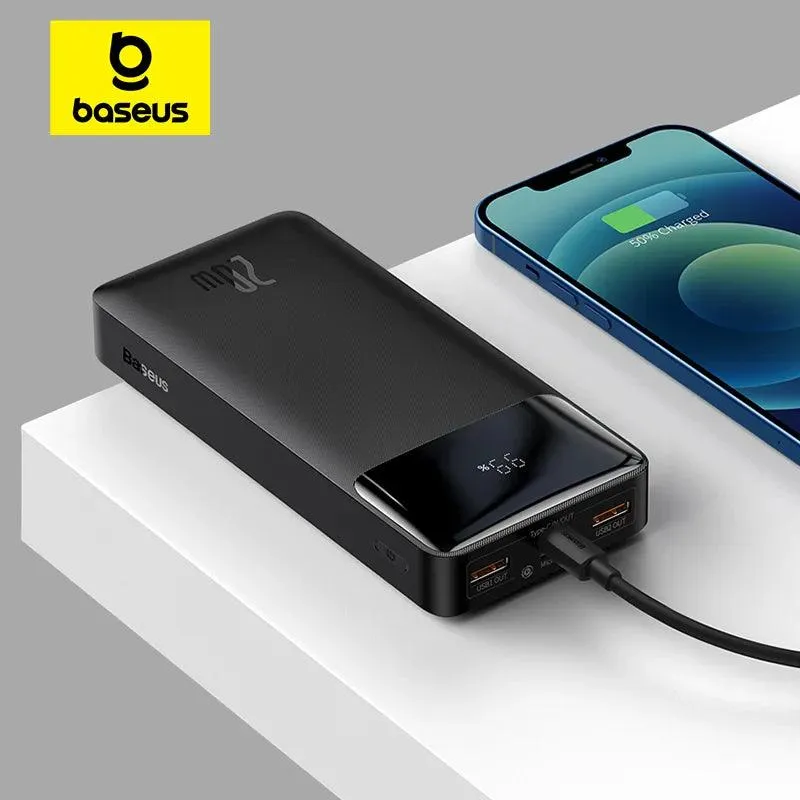 Baseus 20W PD Fast Charging Portable Power Bank - 20000mAh/10000mAh Battery Charger for iPhone 15, 14, 13 Pro Max & Xiaomi Devices