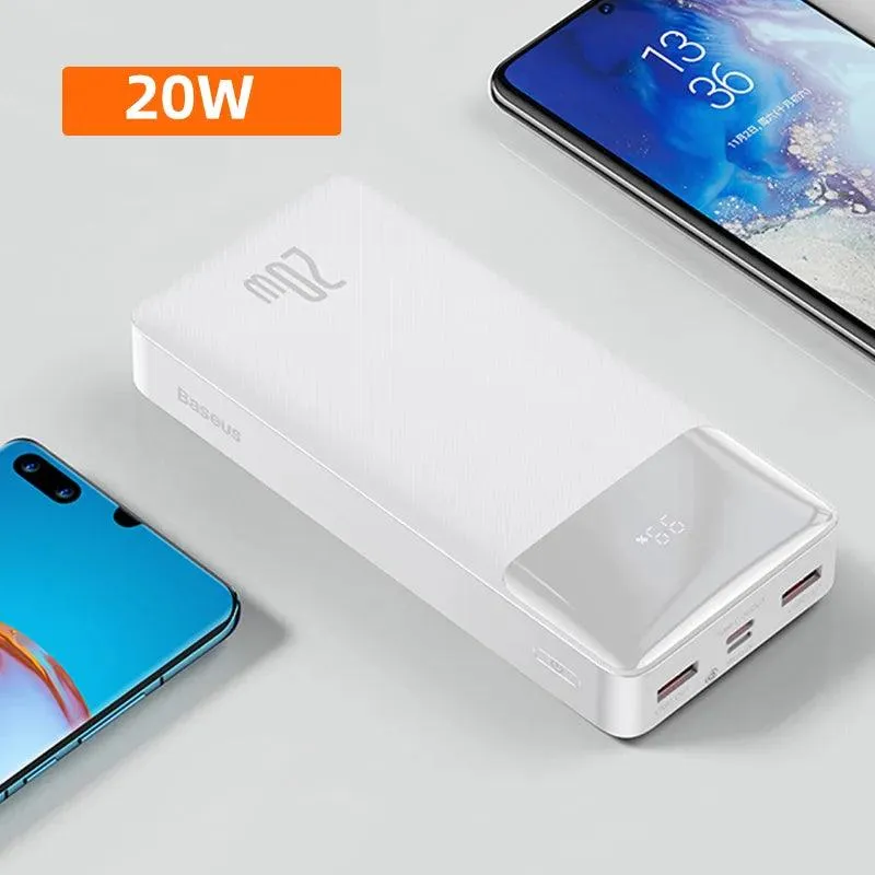 Baseus 20W PD Fast Charging Portable Power Bank - 20000mAh/10000mAh Battery Charger for iPhone 15, 14, 13 Pro Max & Xiaomi Devices