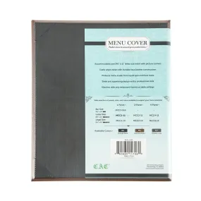 CAC China MCC1-11BN Menu Cover Faux Leather 1-Panel Brown 8-1/2x11" /Each