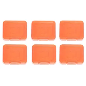 Cases for SD SDHC & Micro SD memory cards tough plastic storage holder covers - 6 pack Orange | ZedLabz