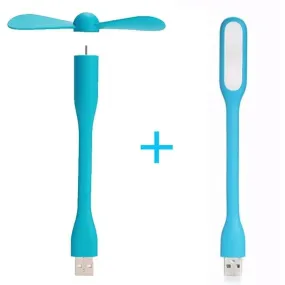 Creative Mini USB Fan & USB LED Light Flexible Bendable Cooling Fan and Lamp For Power Bank & Notebook & Computer Summer Gadget