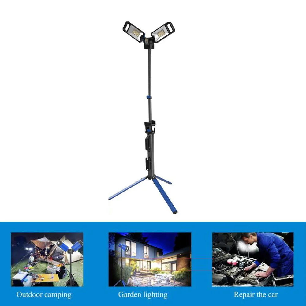 CRONY VIP-11 Outdoor multi-function lamp 5000 Lumen Rechargeable Cordless Collapsible AC/DC Portable LED Work Light with Telescoping Tripod Stand