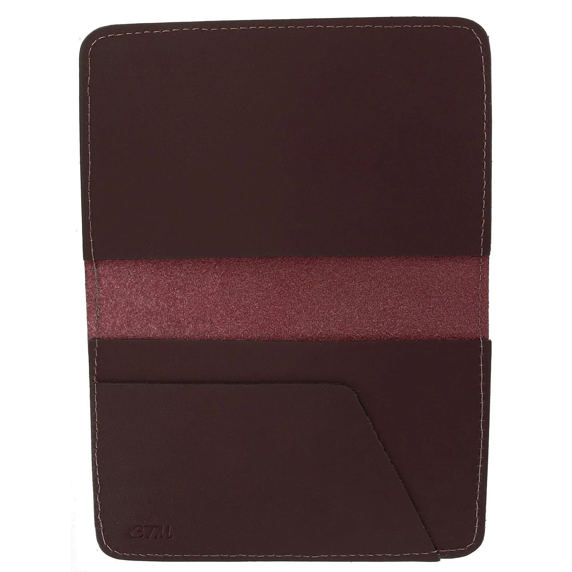 CTM® Leather Top Stub Checkbook Cover Wallet