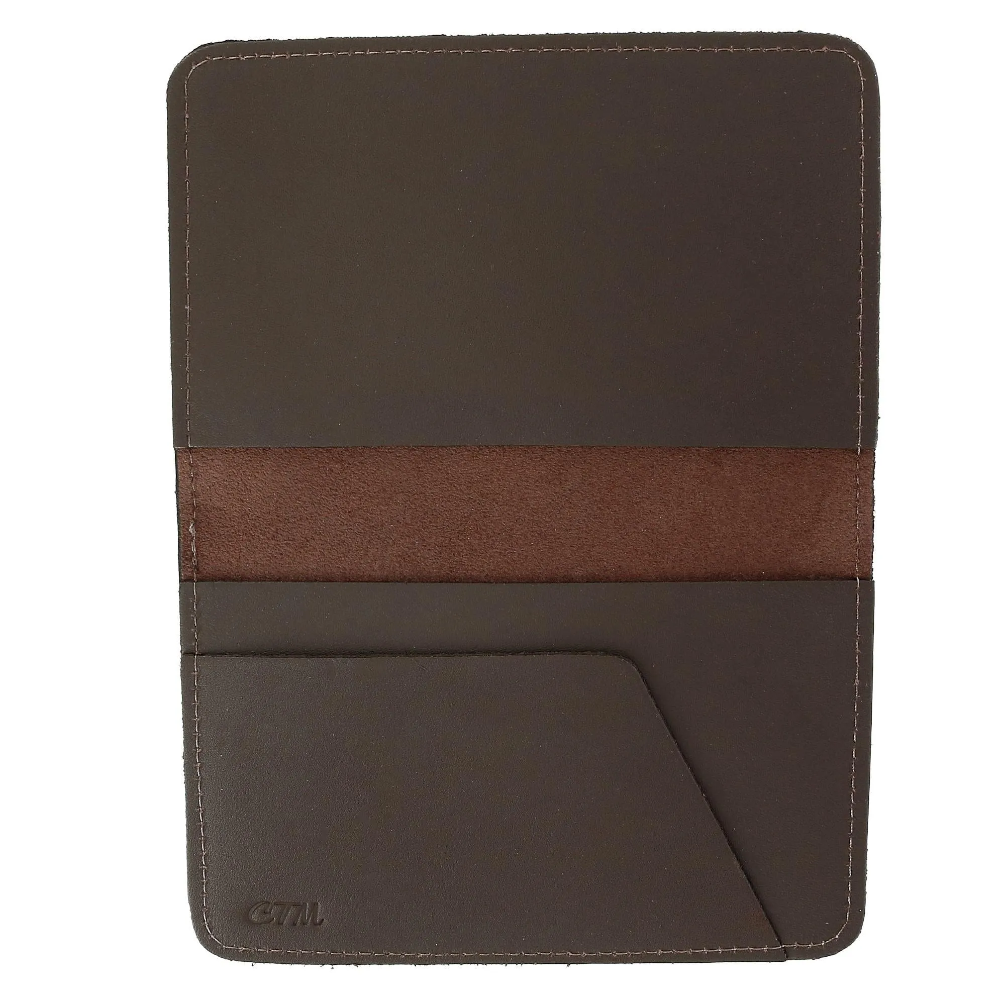 CTM® Leather Top Stub Checkbook Cover Wallet