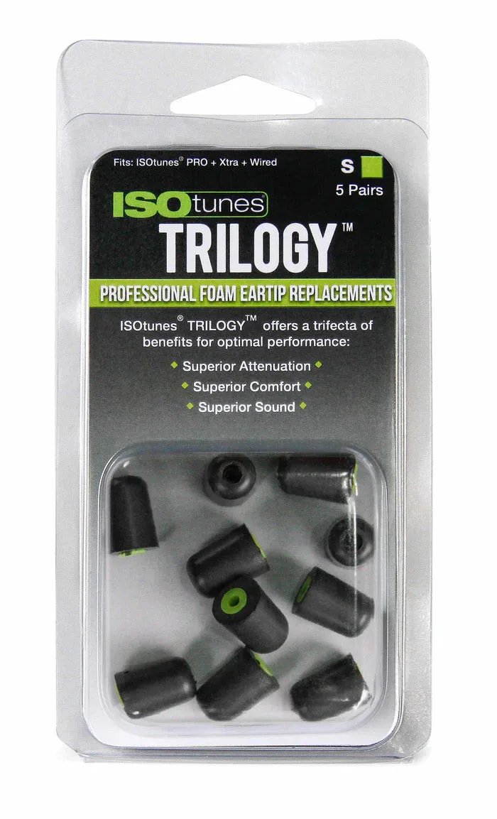 Ear Tips - ISOtunes TRILOGY Replacement Foam Ear Tips (5 pairs/pack), IT-50 / IT-51 / IT-52 / IT-53