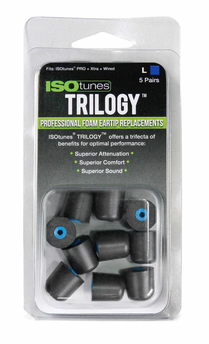 Ear Tips - ISOtunes TRILOGY Replacement Foam Ear Tips (5 pairs/pack), IT-50 / IT-51 / IT-52 / IT-53