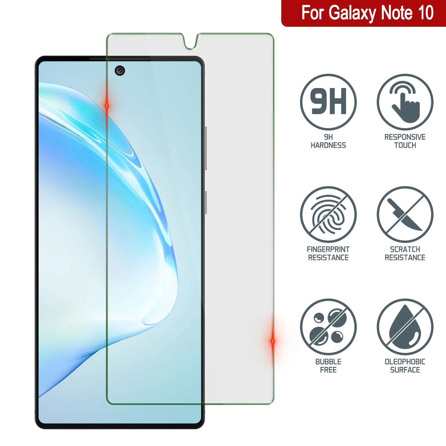 Galaxy Note 10 Black Punkcase Glass SHIELD Tempered Glass Screen Protector 0.33mm Thick 9H Glass