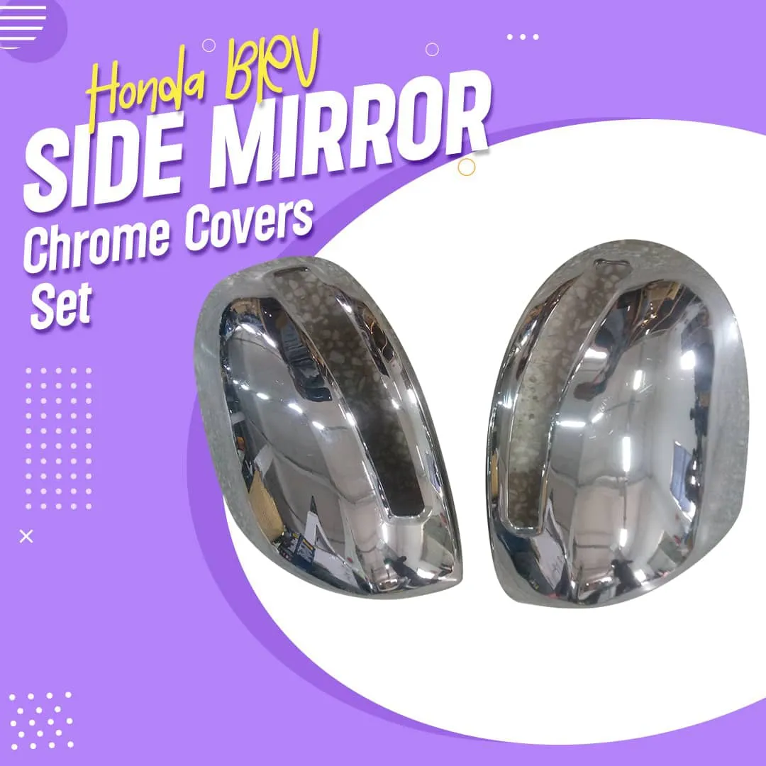 Honda BRV Side Mirror Chrome Covers Set - Model 2017-2021 - Chrome Accessories | Chrome Modification Accessories | Chrome Parts