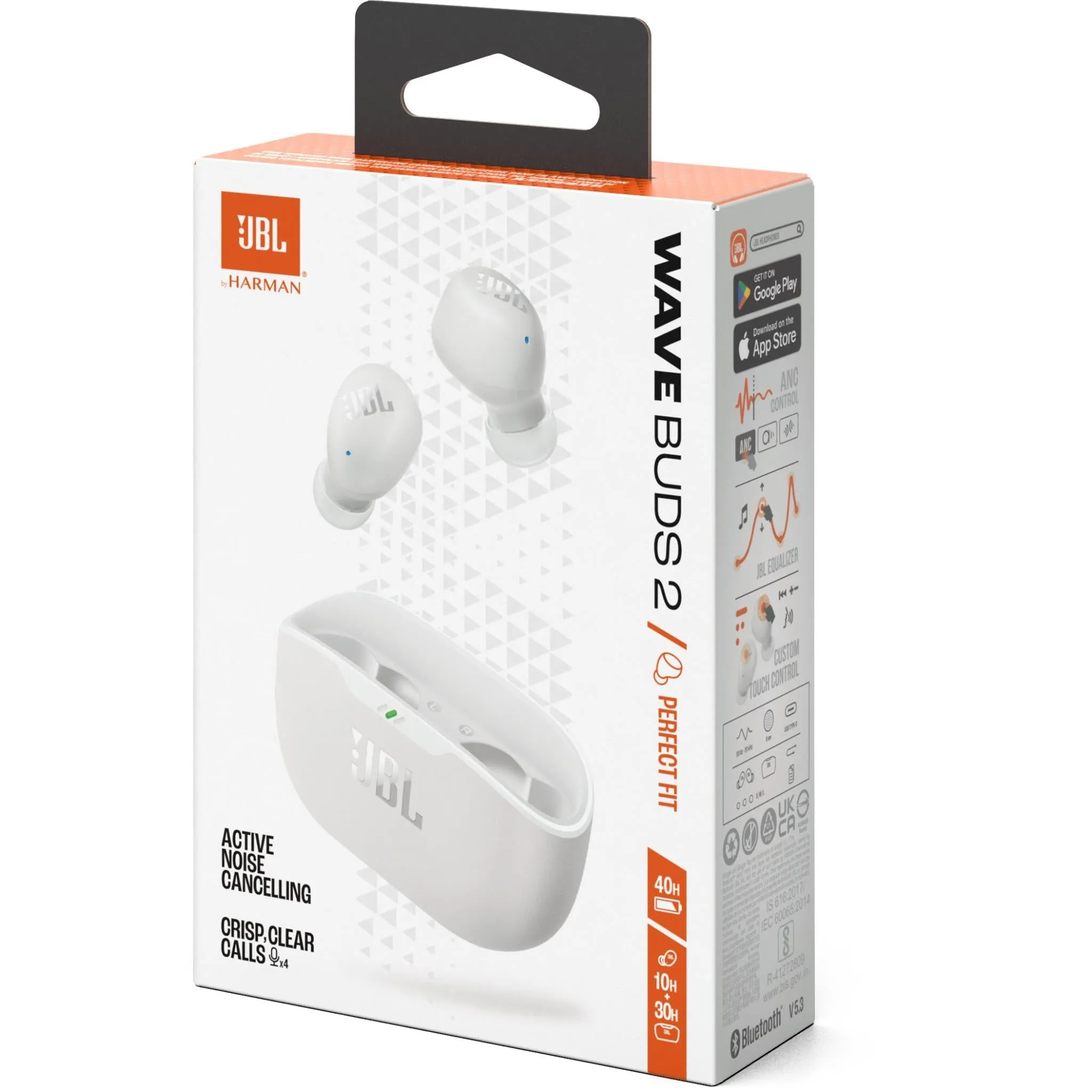 JBL Wave Buds 2 TWS Noise Cancelling In-Ear Headphones (White)