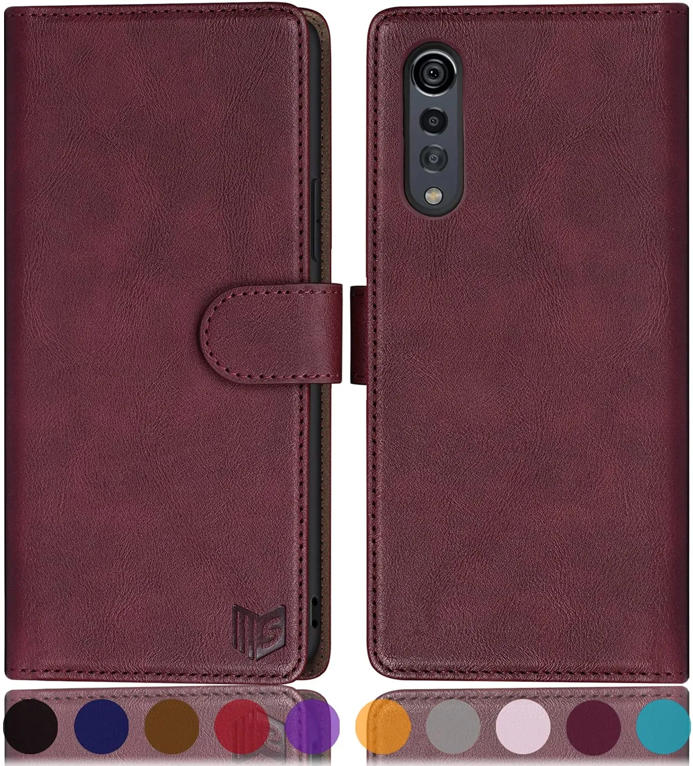 LG Velvet Leather Wallet Case | Credit Card Holder Case for LG Velvet