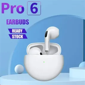 LS Pro 6 TWS Wireless Bluetooth Earbuds - Mini Stereo Sport Headphones for Xiaomi & Android