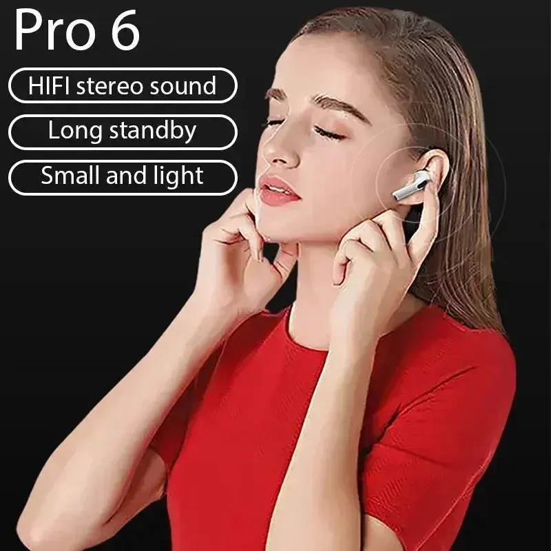 LS Pro 6 TWS Wireless Bluetooth Earbuds - Mini Stereo Sport Headphones for Xiaomi & Android