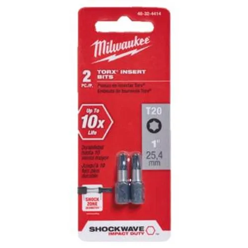 Milwaukee 48-32-4414 T20 1” Insert Bit  2PK