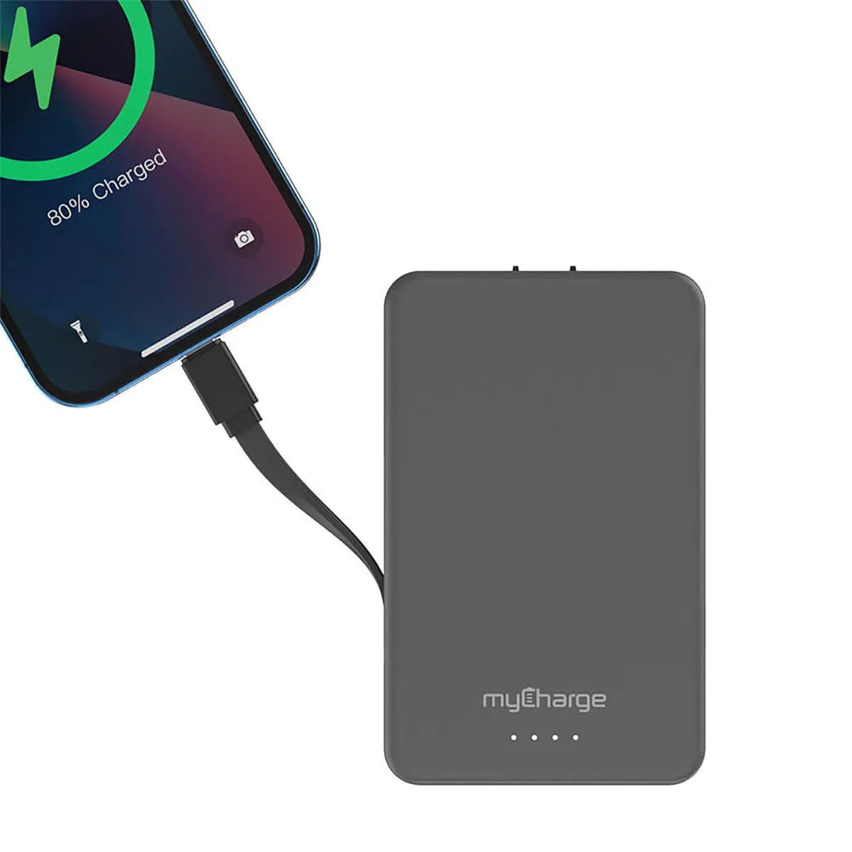 Mycharge Amp Prong 5k mAh Built In Portable Custom Chargers, Grey