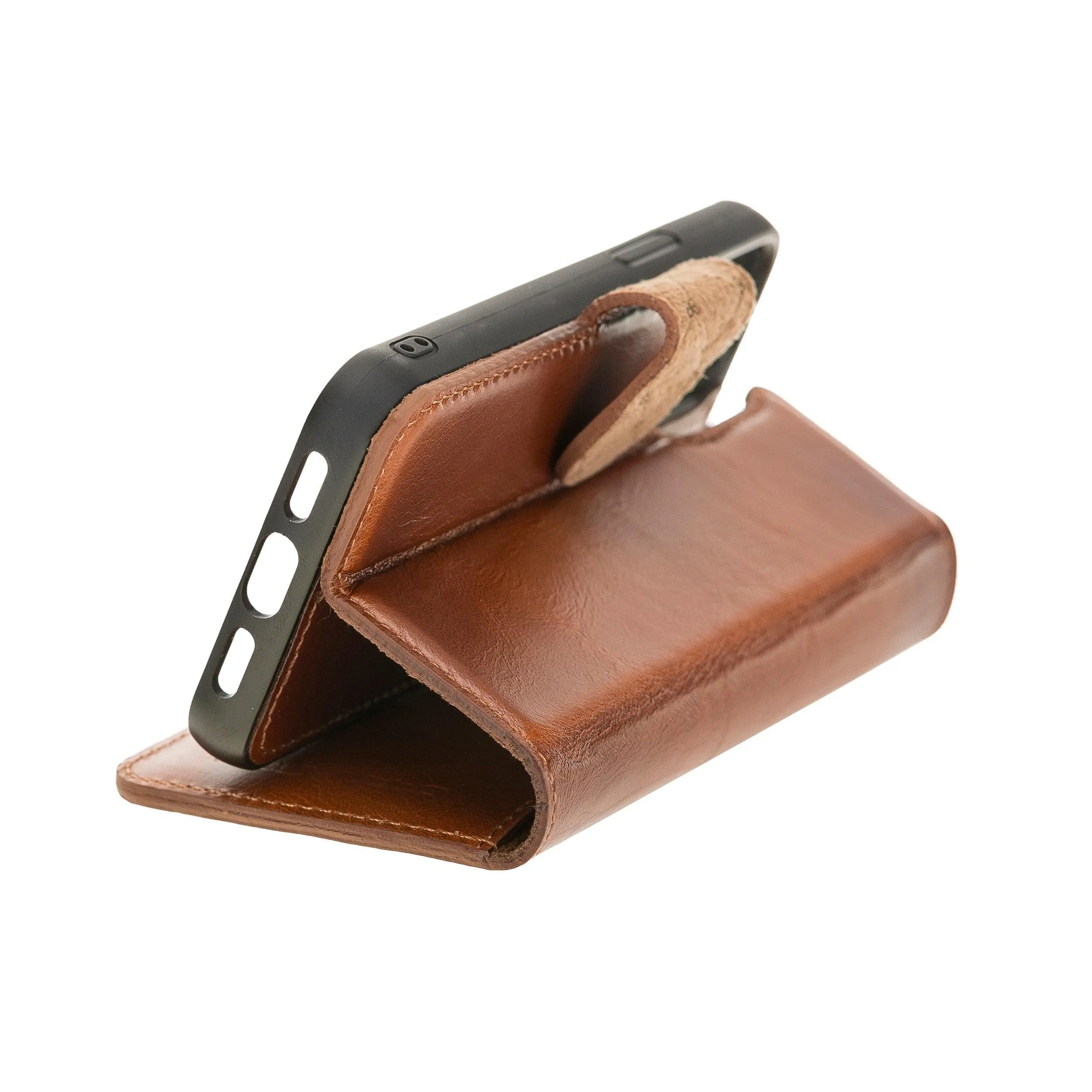 Non Detachable Leather Wallet Cases for Apple iPhone 12 Series