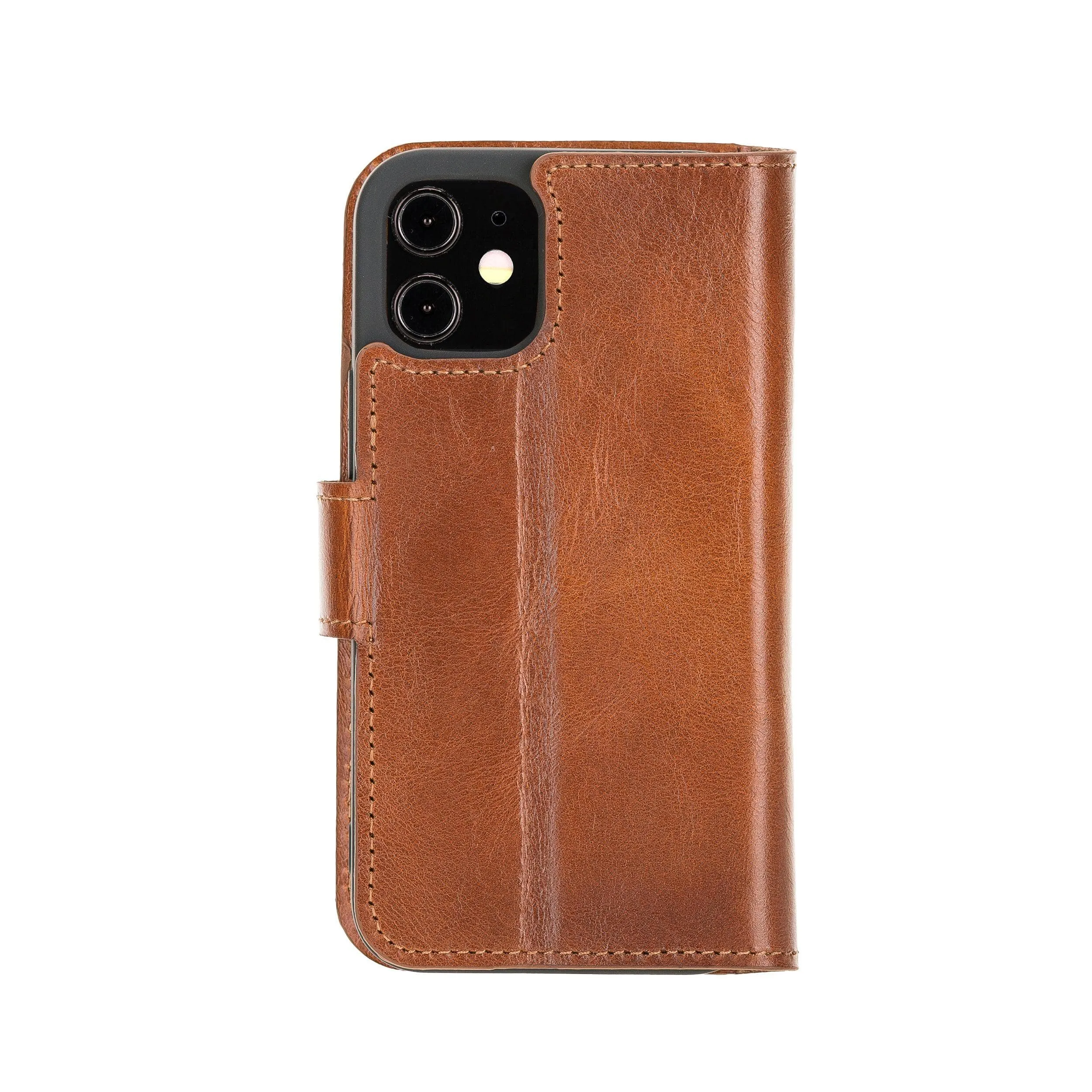 Non Detachable Leather Wallet Cases for Apple iPhone 12 Series