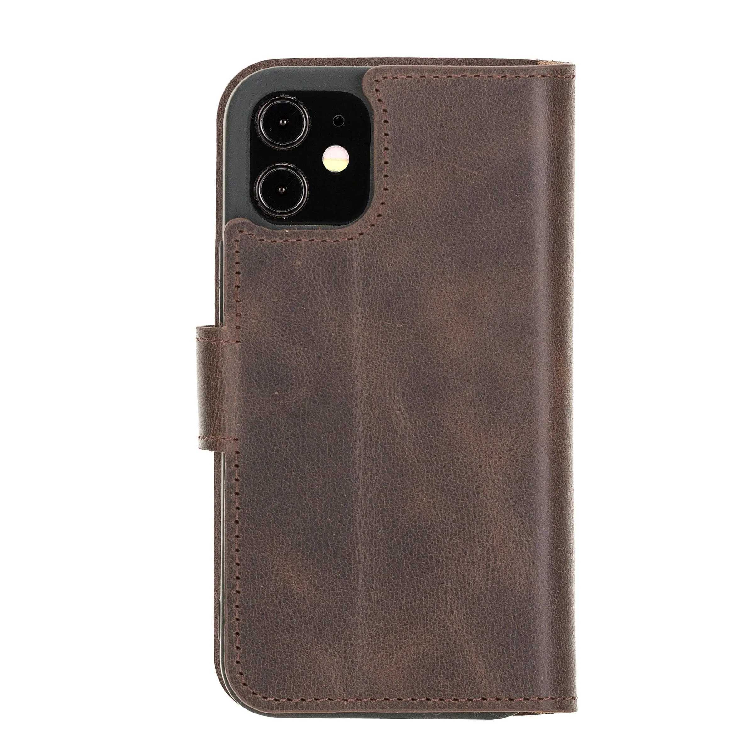 Non Detachable Leather Wallet Cases for Apple iPhone 12 Series