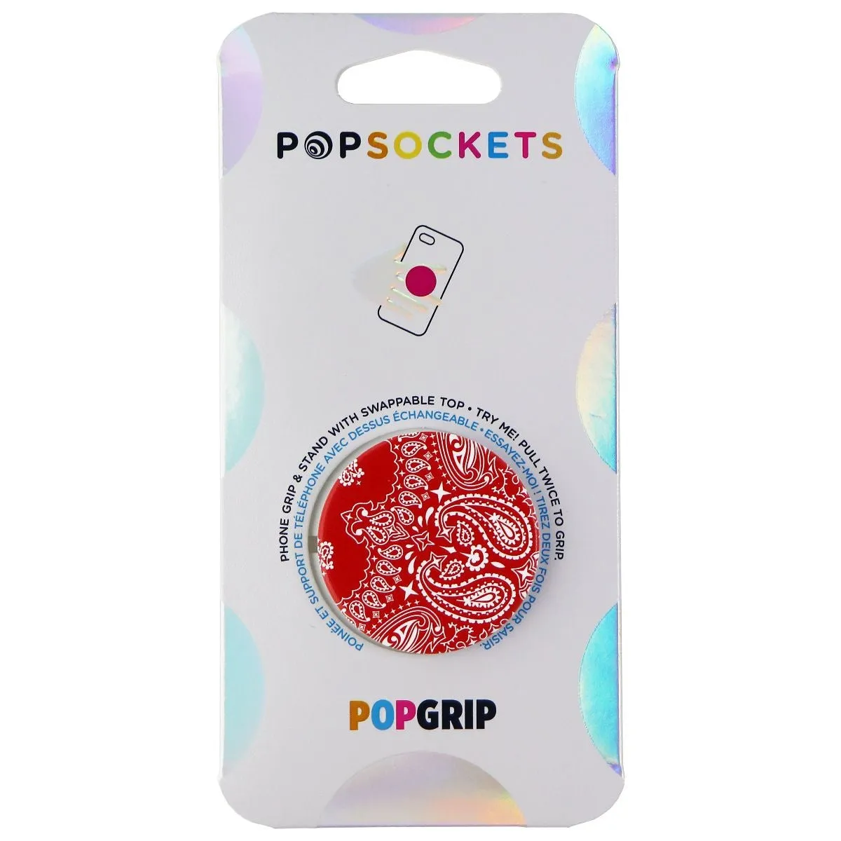 PopSockets: PopGrip Expanding Stand & Grip with Swappable Top - Red Bandana