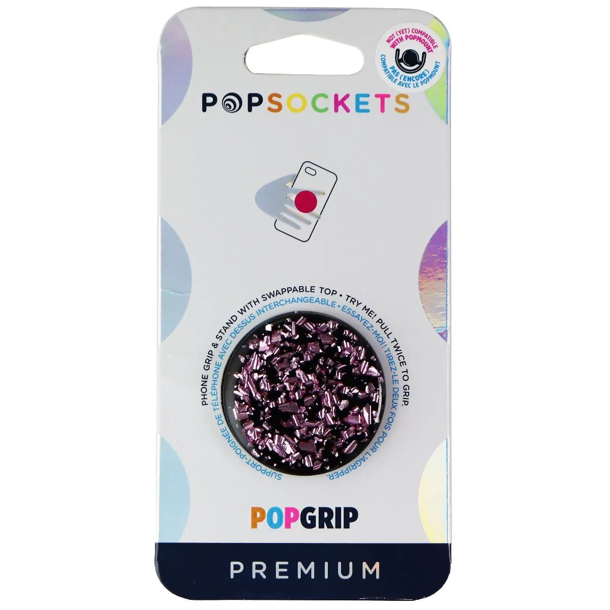 PopSockets PopGrip Swappable Grip and Stand - Foil Confetti Lilac