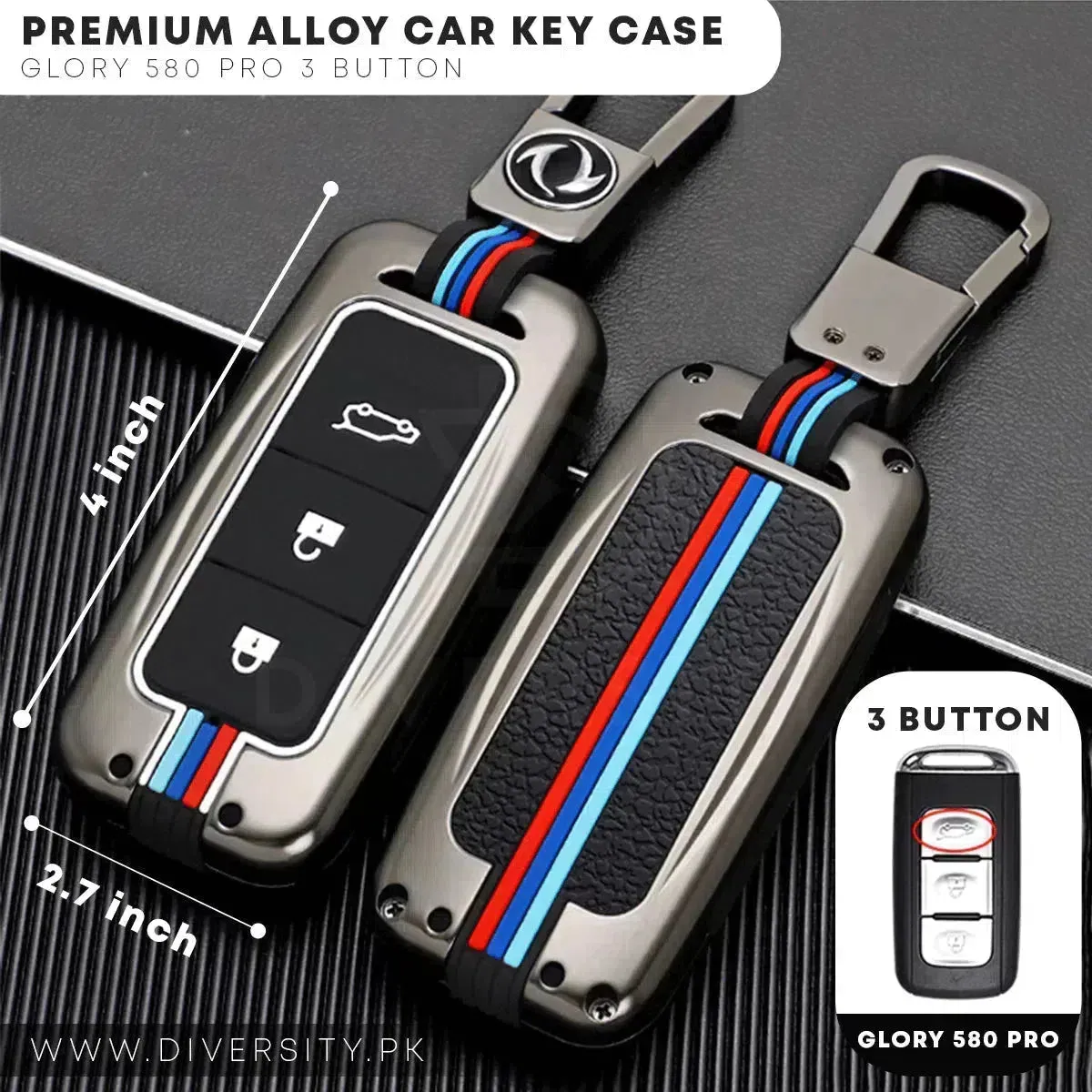 Premium Alloy Car Key Case