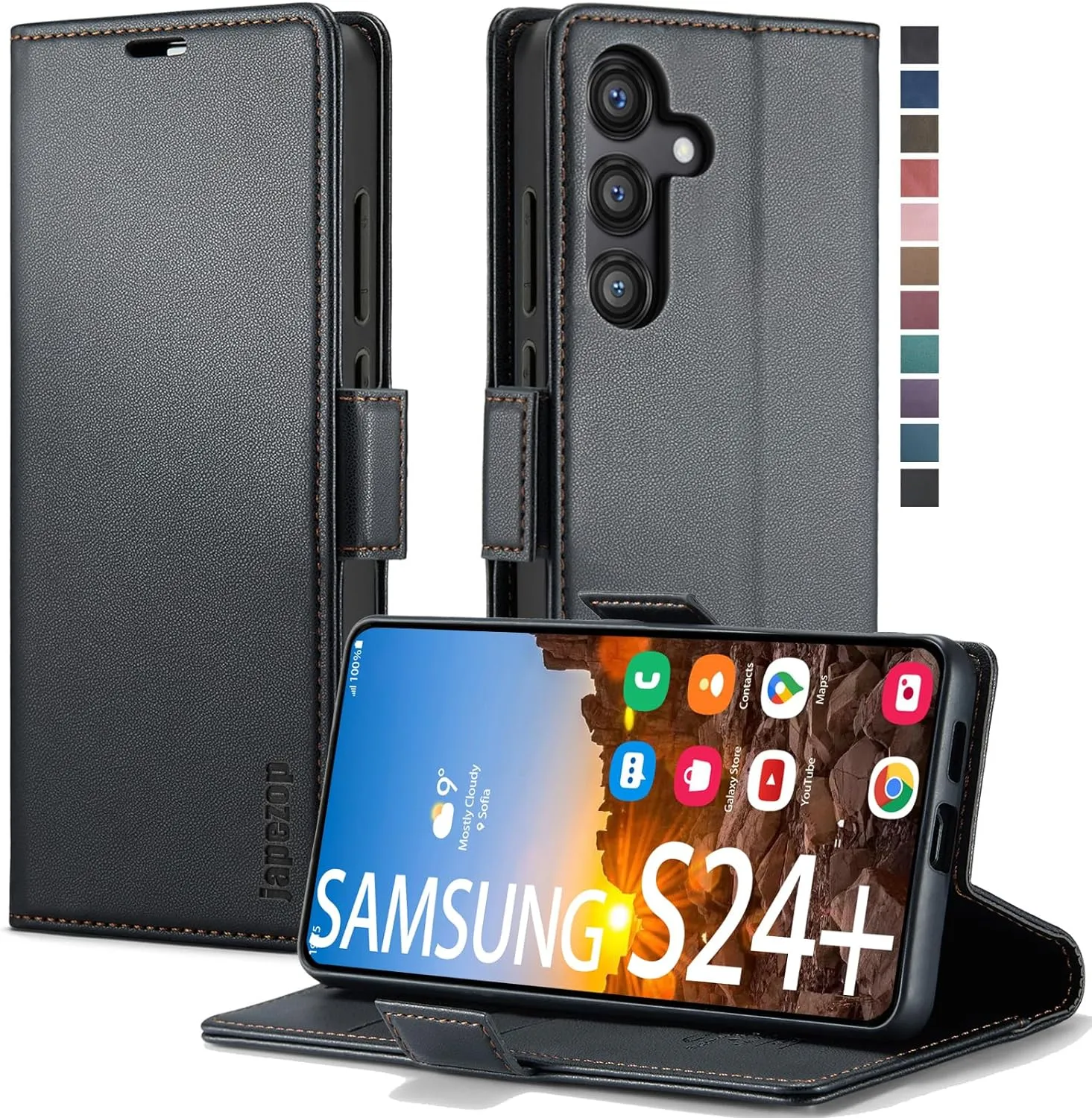 Samsung Galaxy S24  Plus Wallet Card Holder Kickstand Leather Flip Case