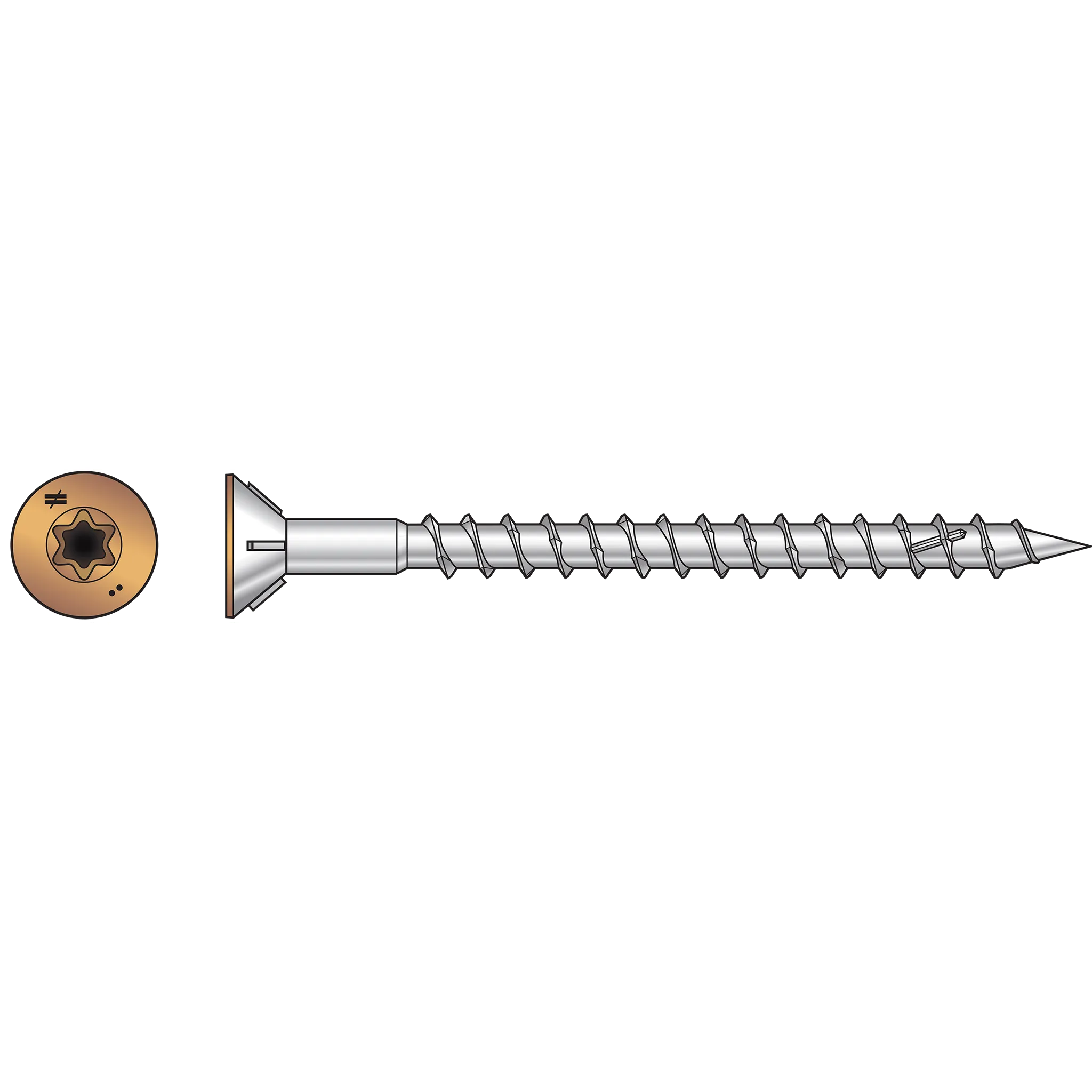 Simpson S10250WCI Deck-Drive DWP WOOD SS Screw — #10 x 2-1/2 in. T25, Trim Head, Type 305, Tan 03 (1750-Qty)