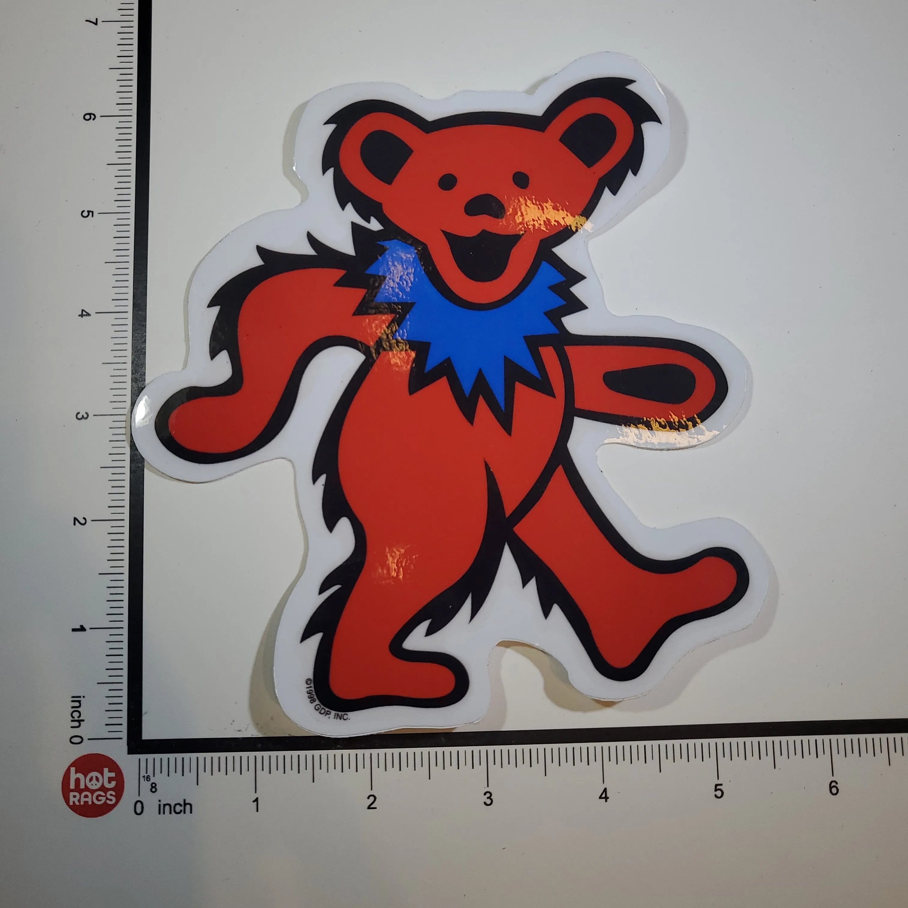 Sticker - Grateful Dead Bear - Large Red