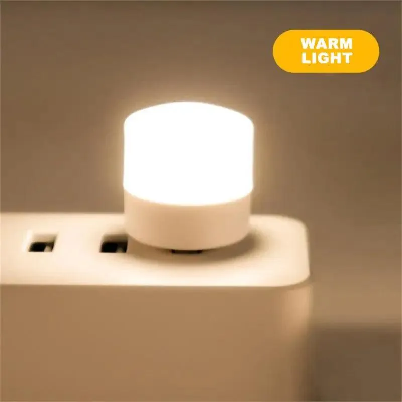 USB Night Light Mini LED Night Light USB Plug Lamp Power Bank Charging USB Book Lights Small Round Reading Eye Protection Lamps