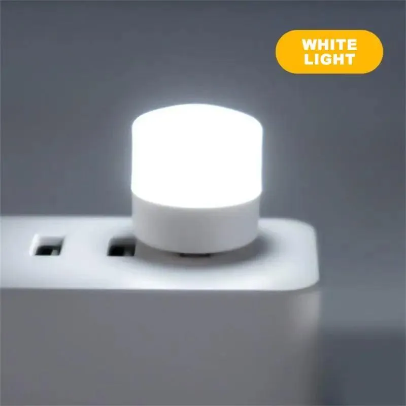 USB Night Light Mini LED Night Light USB Plug Lamp Power Bank Charging USB Book Lights Small Round Reading Eye Protection Lamps