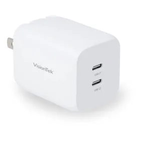 VisionTek 901536 2-Port 65W USB-C GaN II Power Adapter