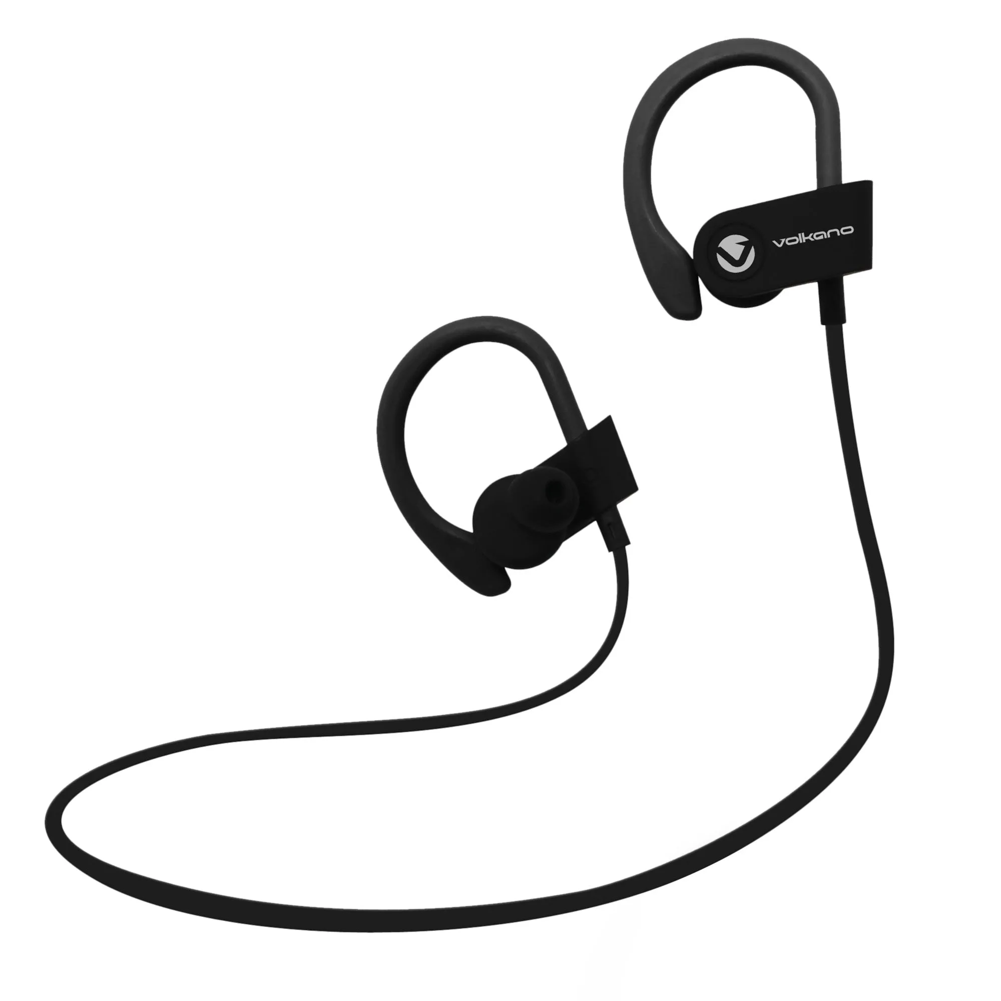 Volkano Bluetooth Race Earbuds with Earhooks, Black