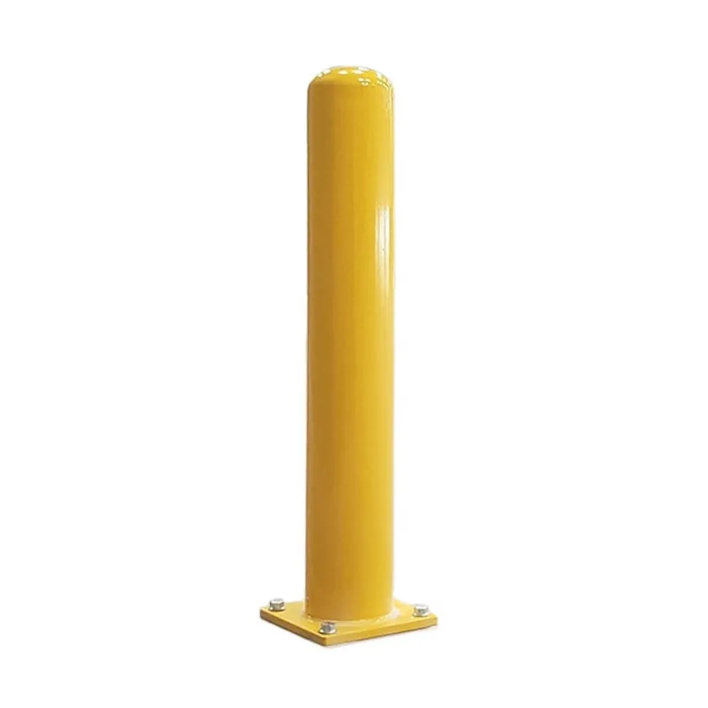 Yellow Powder Coated Surface Mount Steel Pipe Bollard