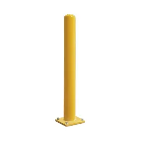 Yellow Powder Coated Surface Mount Steel Pipe Bollard