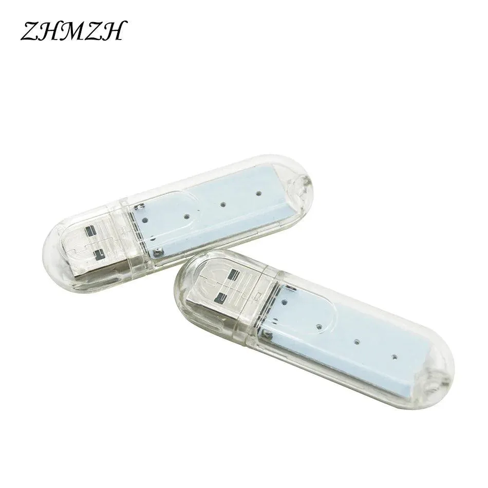 ZHMZH 3LEDs 1.5W Reading Lamps USB Night Lights Mini Book Light Portable U Disk LED Lamp Power Bank Powered 12 colors